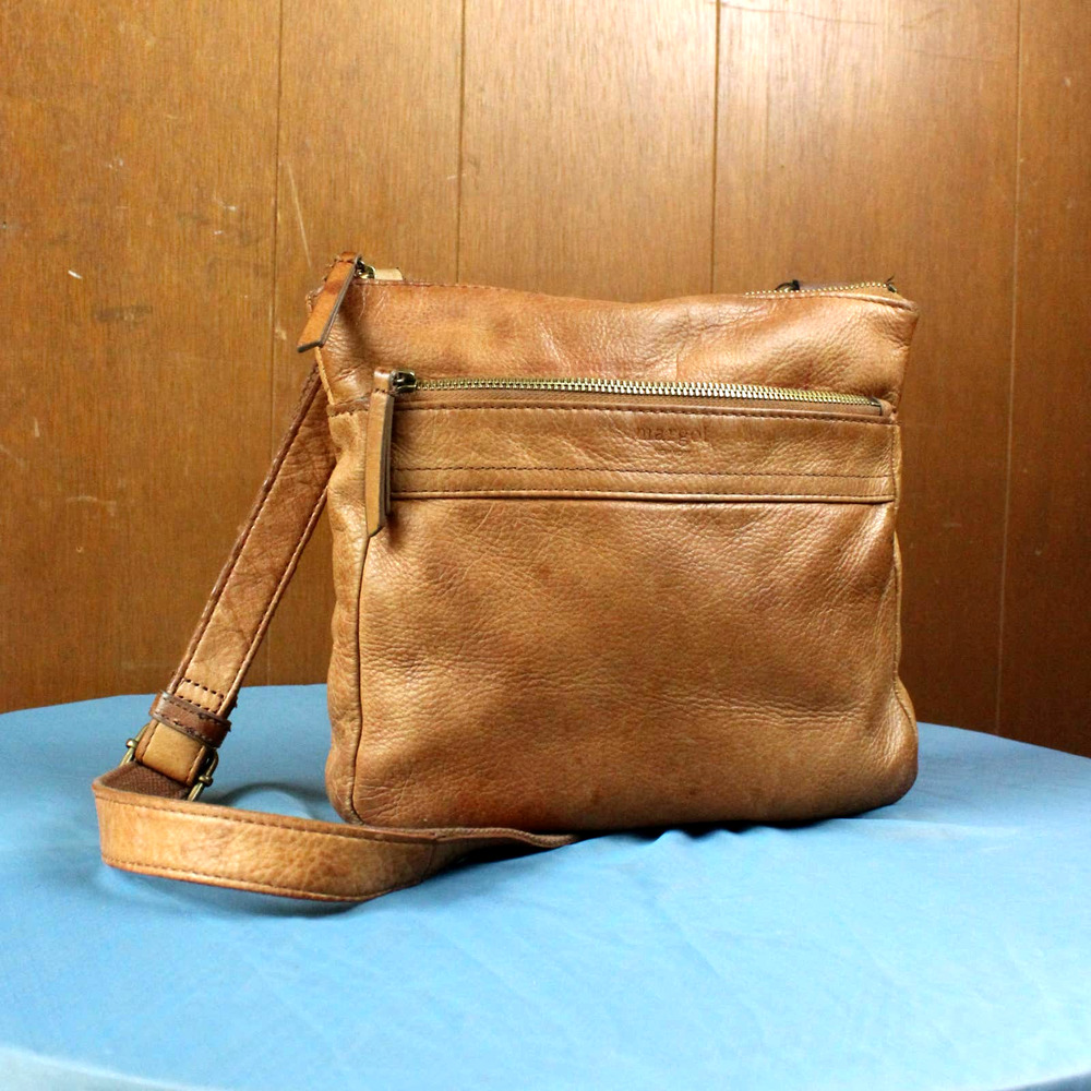 Margot NY Cognac Leather Crossbody Bag